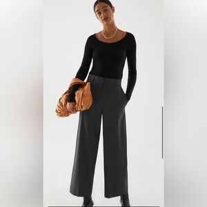 NWT COS wool blend wide legged trousers in dark grey